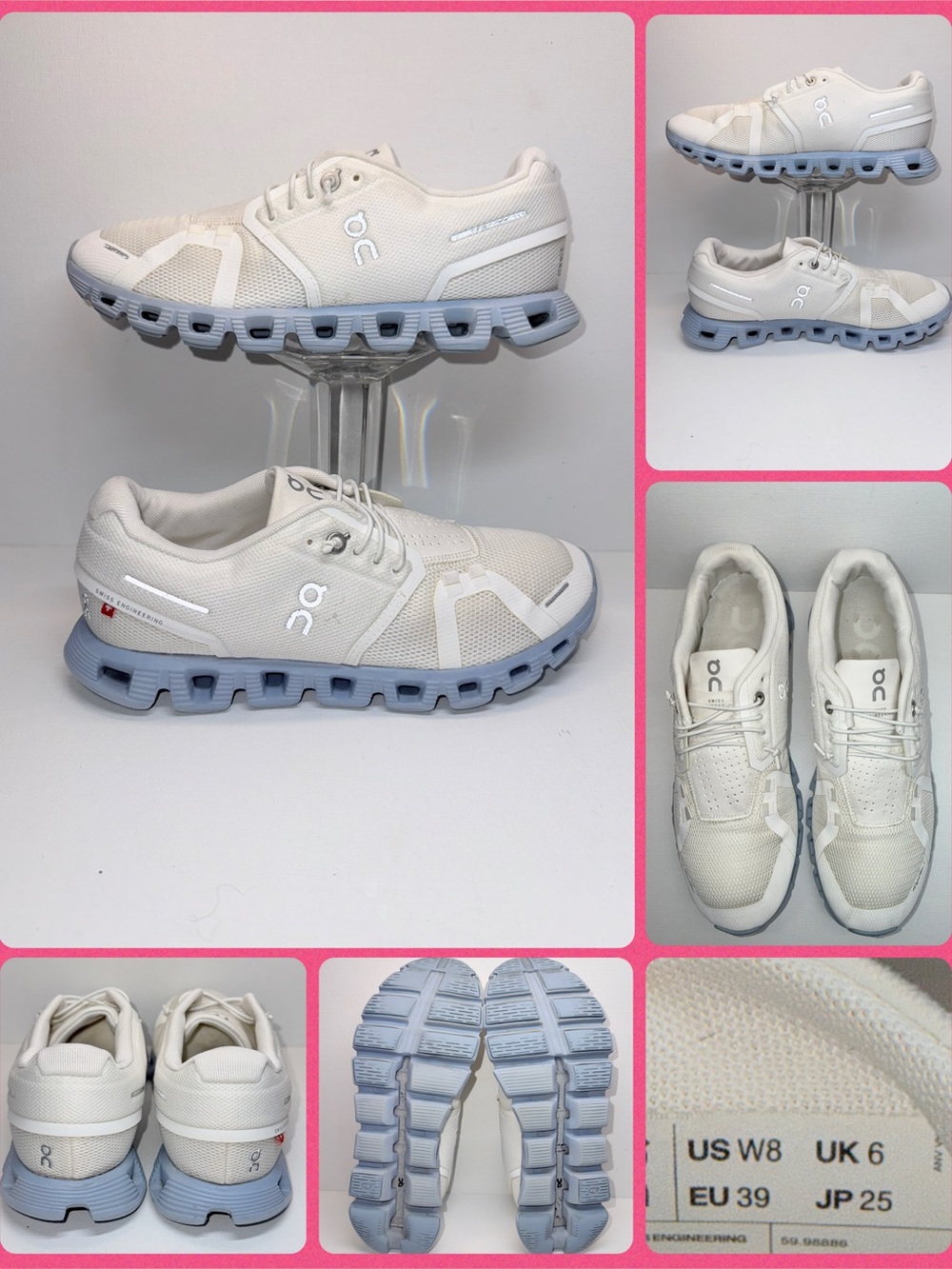 ON CLOUD Sneakers in White with Light Blue Soles